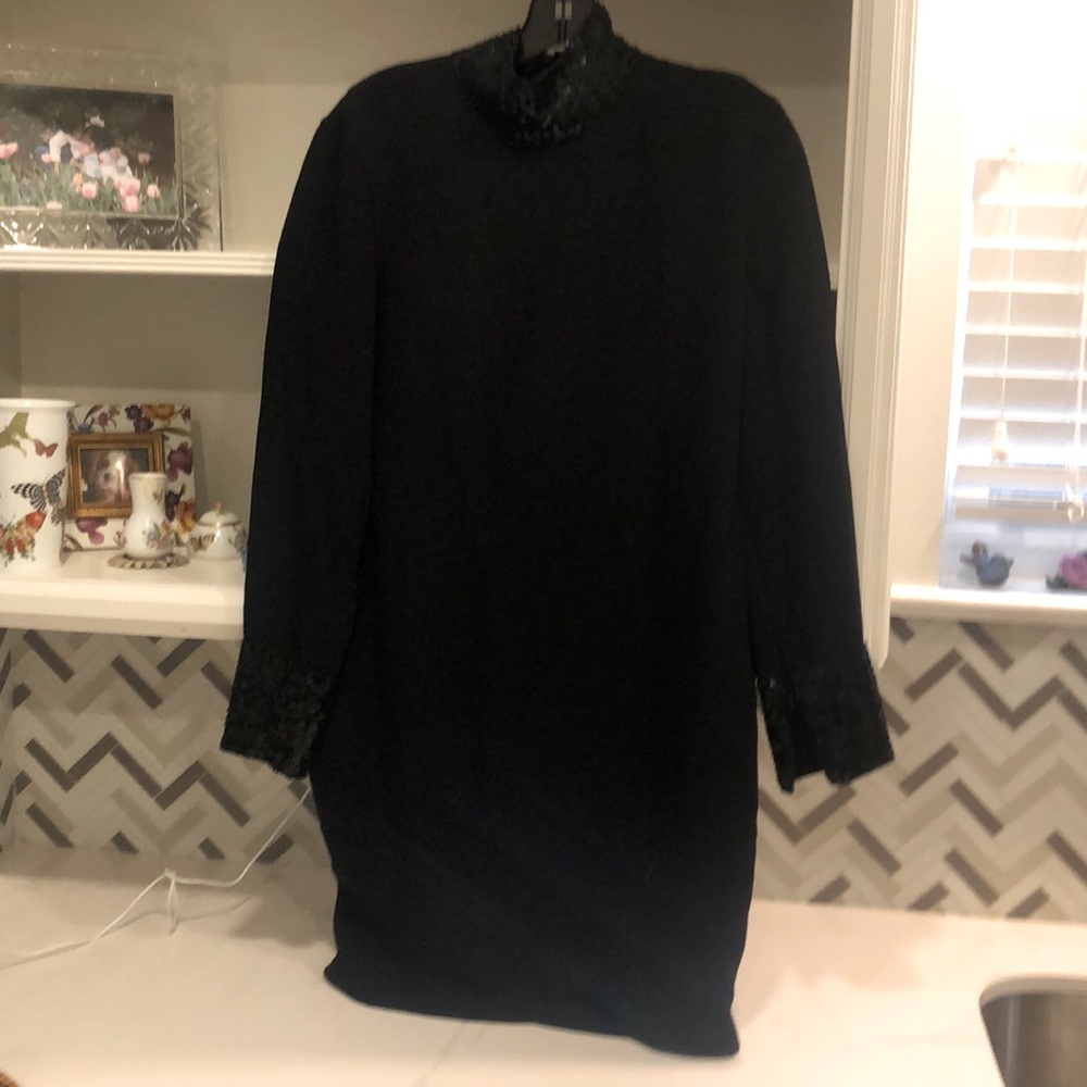 HOLIDAY SEQUIN AND BLACK DRESS